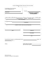 Document preview: Form MC-500 Affidavit of Service of Documents - Alaska