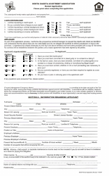 Document preview: Rental Application Form - North Dakota Apartment Association - North Dakota
