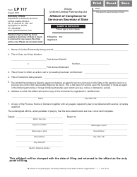 Document preview: Form LP117 Affidavit of Compliance for Service on Secretary of State - Illinois