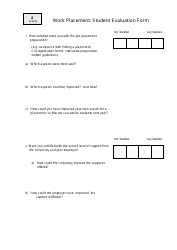 Student Evaluation Form - Five Questions
