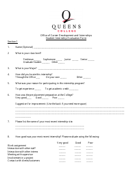 Student Internship Evaluation Form - Queens College