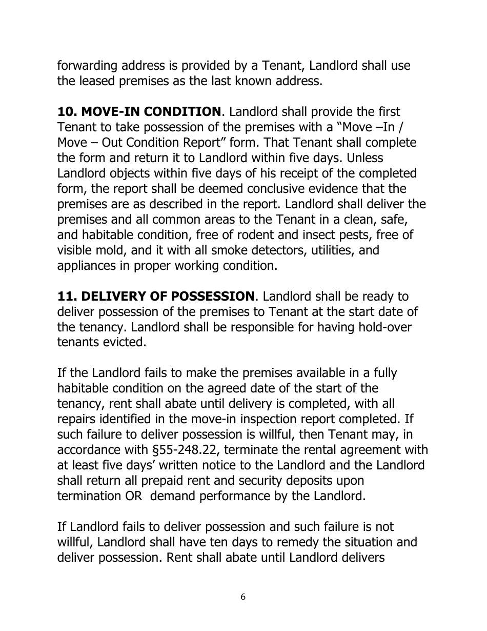 Month to Month Rental Agreement Template - Thirty Two Points - Virginia, Page 6