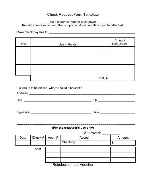 Check Request Form Template Download Pdf