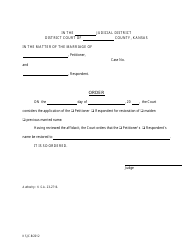 Affidavit Requesting Order Restoring Name - Kansas, Page 2
