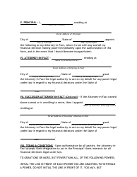 Durable Power of Attorney Form, Page 2