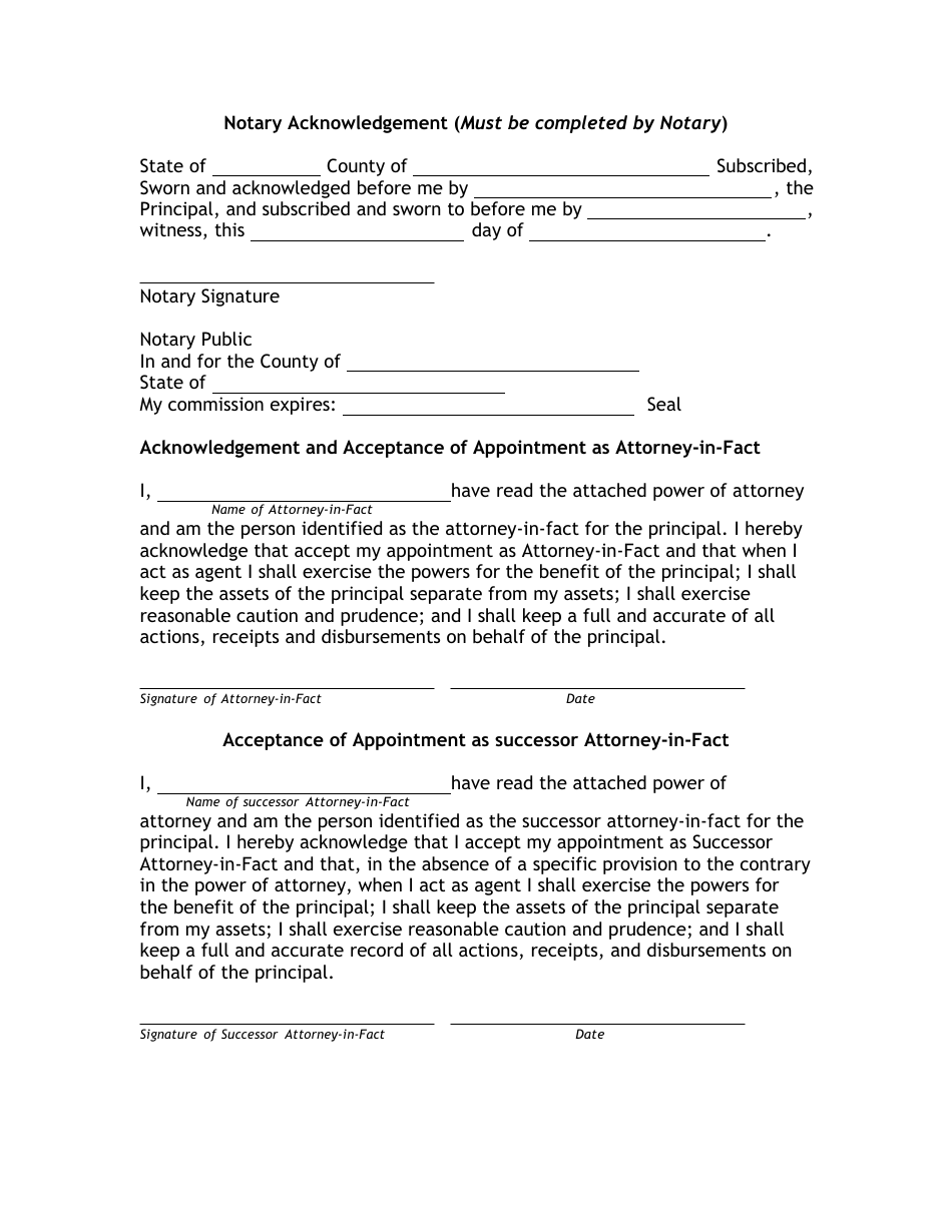 Durable Power of Attorney Form, Page 8