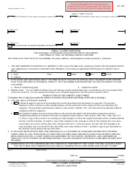 Form SC-107 Small Claims Subpoena for Personal Appearance and Production of Documents at Trial or Hearing and Declaration - California