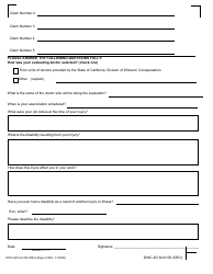 Form DWC-AD100 Employee&#039;s Disability Questionnaire - California, Page 2