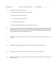 WCC Form H-37 Claimant&#039;s Questionnaire - Maryland, Page 2