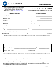 Form F14 &quot;Prior Authorization Form - General Request Form - Express Scripts&quot;