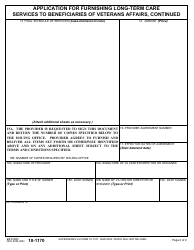VA Form 10-1170 Application for Furnishing Nursing Home Care to Beneficiaries of Veteran Affairs, Page 2