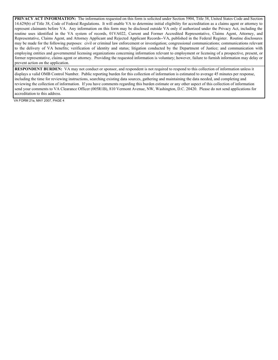 Va form 21a fill out sign online and download fillable pdf