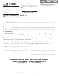 Document preview: Form LP810/906.5 Application for Reinstatement - Illinois