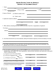USCA Form 81 Application for Admission to Practice - Washington, D.C., Page 2