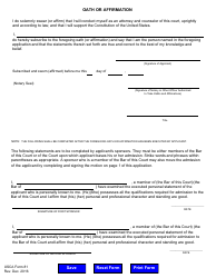USCA Form 81 Application for Admission to Practice - Washington, D.C., Page 4