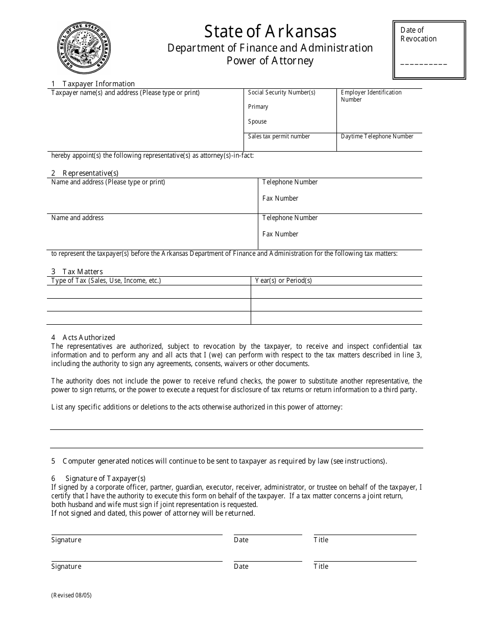 Arkansas Power of Attorney Fill Out, Sign Online and Download PDF