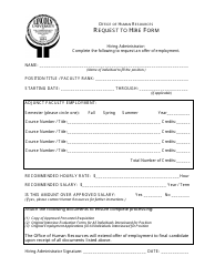 Document preview: Request to Hire Form - Lincoln University