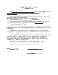7-day Notice to Quit (Tenancy-At-Will) Form - Maine