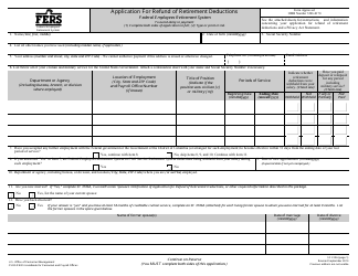 Document preview: OPM Form SF3106 Application for Refund of Retirement Deductions