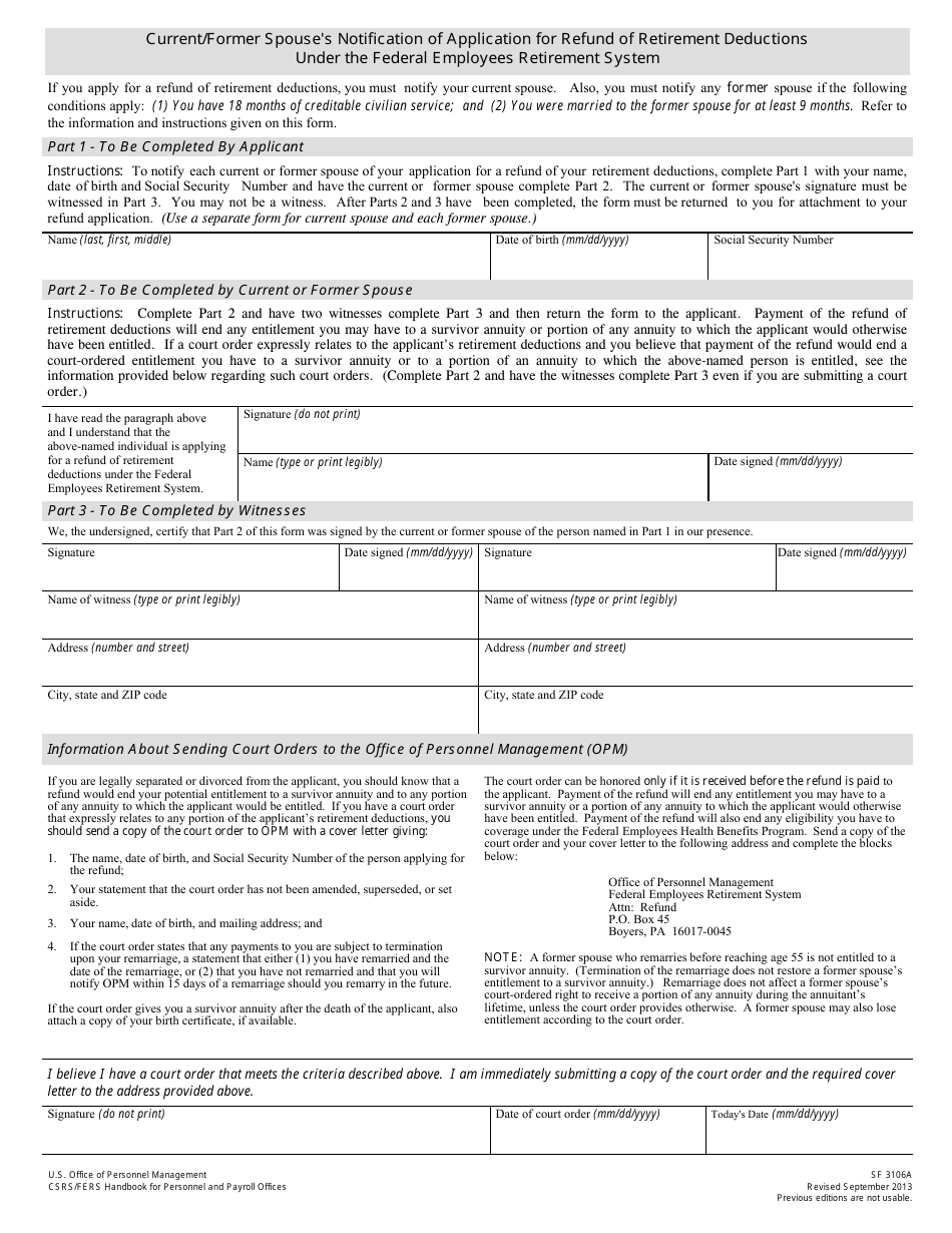 OPM Form SF3106 - Fill Out, Sign Online and Download Fillable PDF ...