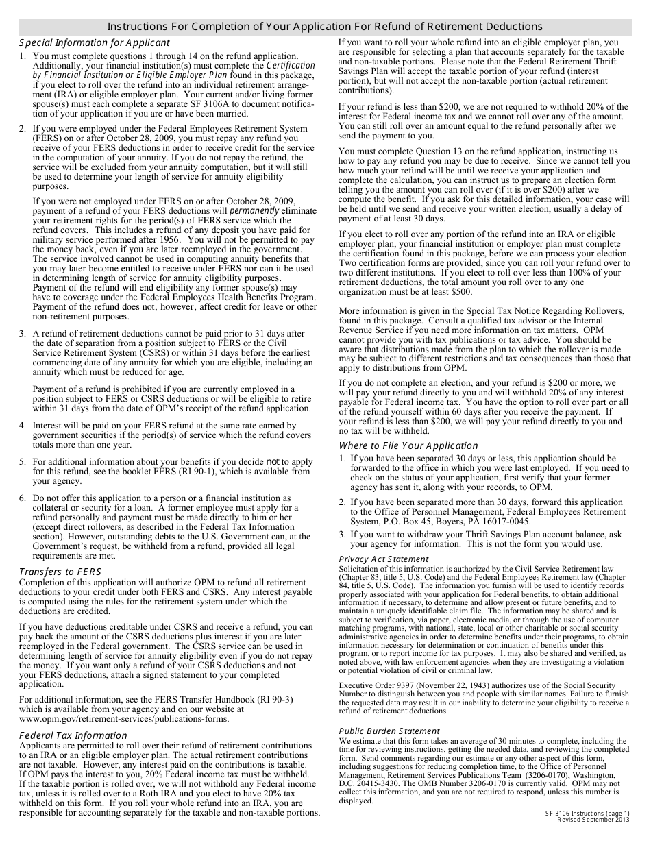 OPM Form SF3106 Application for Refund of Retirement Deductions, Page 7