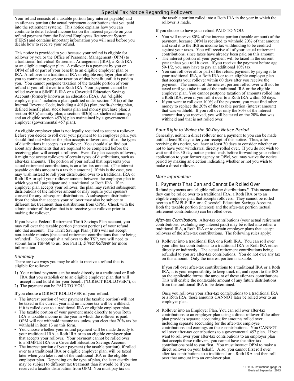 OPM Form SF3106 Application for Refund of Retirement Deductions, Page 8