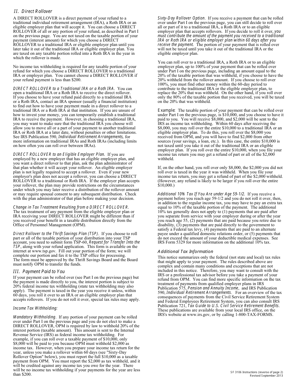 OPM Form SF3106 Application for Refund of Retirement Deductions, Page 9