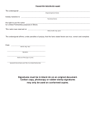 Form LP109 Application to Reserve Name or Transfer Reserved Name - Illinois, Page 2