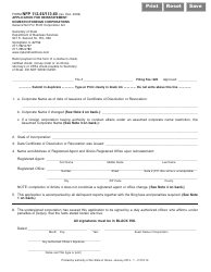 Document preview: Form NFP-112.45/113.60 Application for Reinstatement Domestic/Foreign Corporations - Illinois