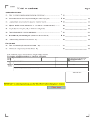 Form TC-20L Utah Application for Refund From a Corporation Loss Carryback - Utah, Page 2