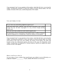 Application for Appointment as Small Claims Judge Pro Tempore - Utah, Page 2