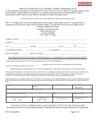 Document preview: Form BFS-152 Application for Electronic Funds Transfer (Eft) - Michigan