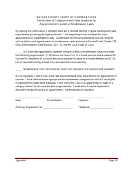 Appendix J Application for Approval as Indigent Criminal Defense Counsel - Butler County, Ohio, Page 6