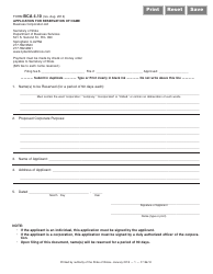Form BCA4.10 Application for Reservation of Name - Illinois