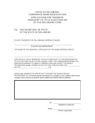 Application Form for Transfer of a Corporate Name - Delaware, Page 2
