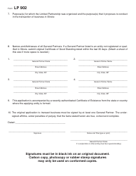 Form LP902 Application for Certificate of Authority - Illinois, Page 2