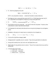 Chem 20 Review Sheet - Unit: Aqueous Solutions, Lesson: #1, Page 2
