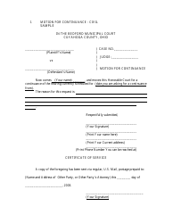 Document preview: Sample Motion for Continuance - Civil - CUYAHOGA COUNTY, Ohio, 2003