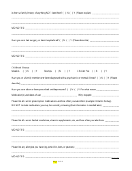 Patient Intake: Medical History Form, Page 2
