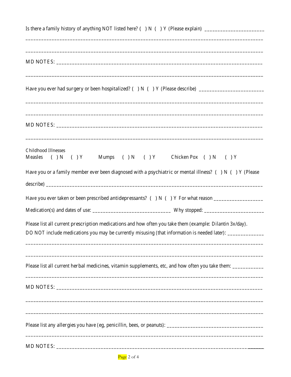 Patient Intake: Medical History Form - Fill Out, Sign Online and ...