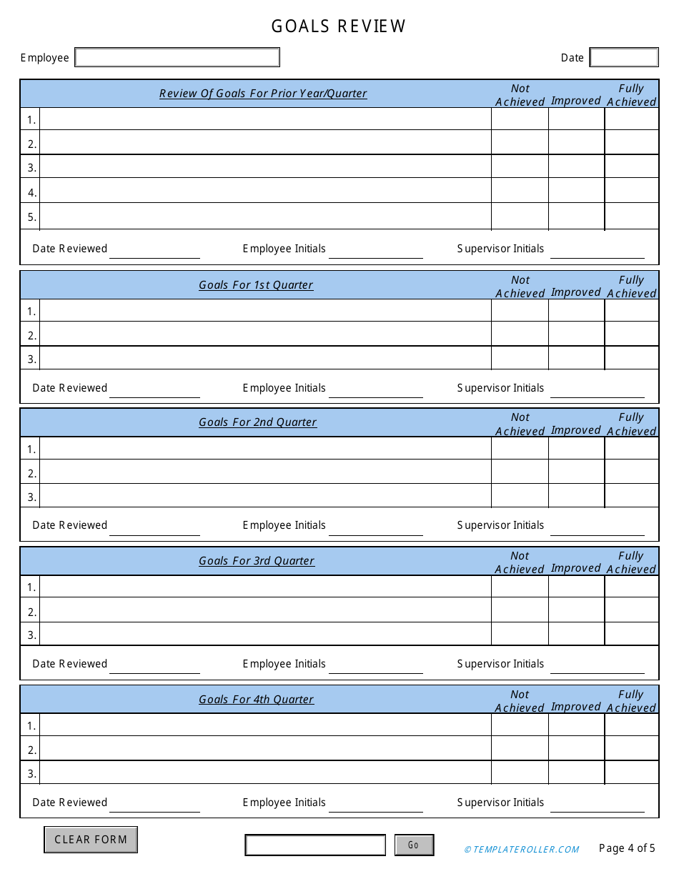Employee Performance Review Template - Digital Documents, Page 4