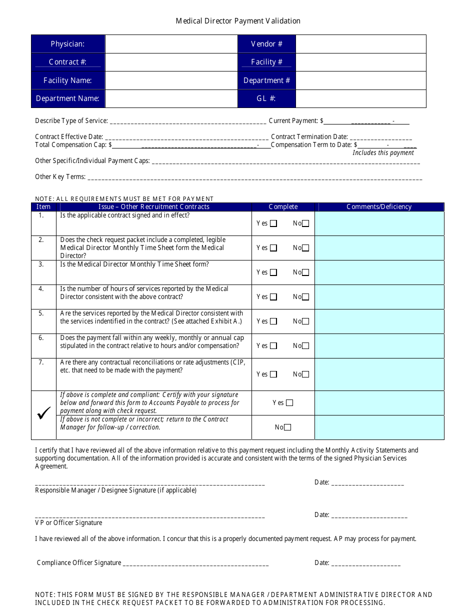 Physician Recruitment Payment Validation Form, Page 3