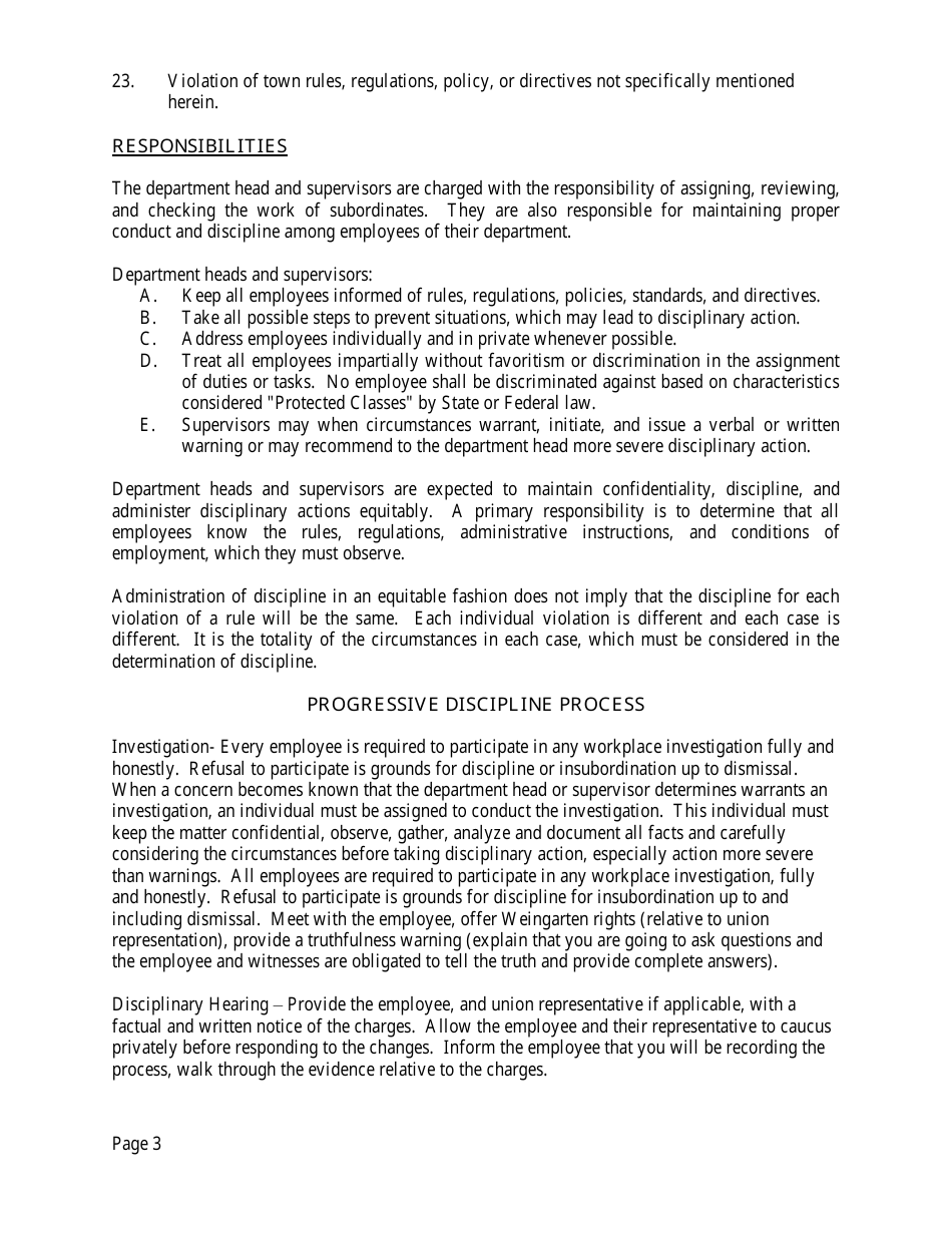 Verbal Warning Form - Town of Duxbury, Massachusetts, Page 3