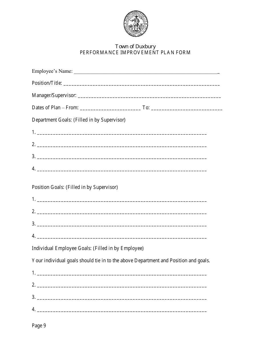 Verbal Warning Form - Town of Duxbury, Massachusetts, Page 9