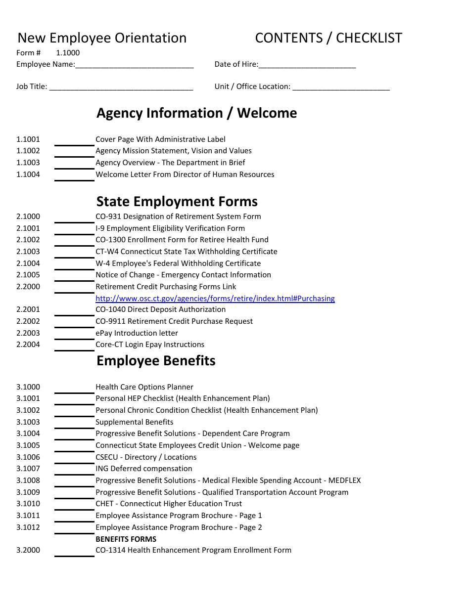 New Employee Orientation Checklist Excel Latter Examp 4562