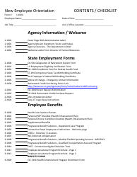 Form 1.1000 New Employee Orientation Checklist - Connecticut