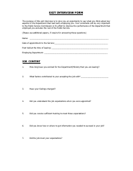 Document preview: Exit Interview Form