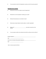 Exit Interview Form - Nineteen Points, Page 3