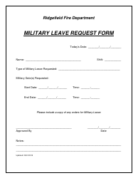 Military Leave Request Form - Ridgefield, Connecticut