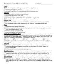 Document preview: Sample Home Electrical Inspection Checklist Template